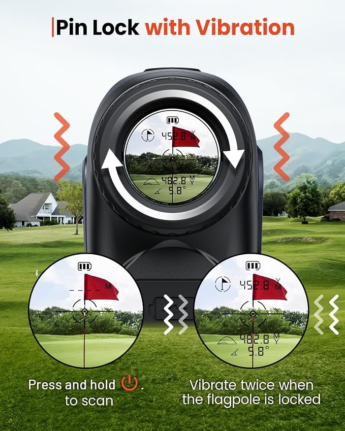 Bestsee Golf Rangefinder with Slope -1700 Yards Laser Range Finder Golf for Hunter, High-Precision Flag Pole Locking Vibration, 7X Magnification, USB-C Rechargeable Rangefinders Magnet Strip