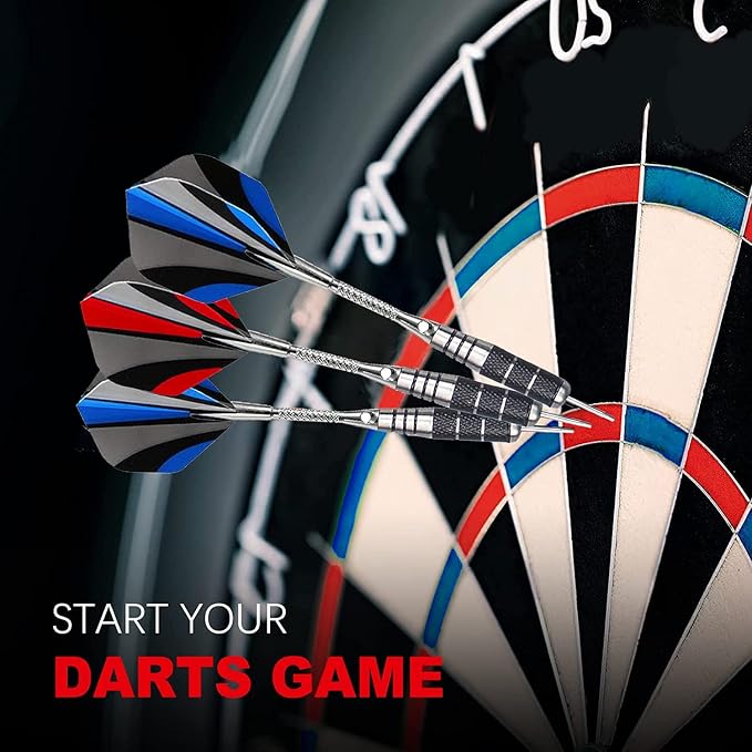 WINSDART Darts Metal Tip Set Professional Metal Darts for Dartboard Steel Tip Darts with Nonslip Iron Barrel Aluminum Dart Shafts,Extra Flights,Dart Sharpener,Gift Box