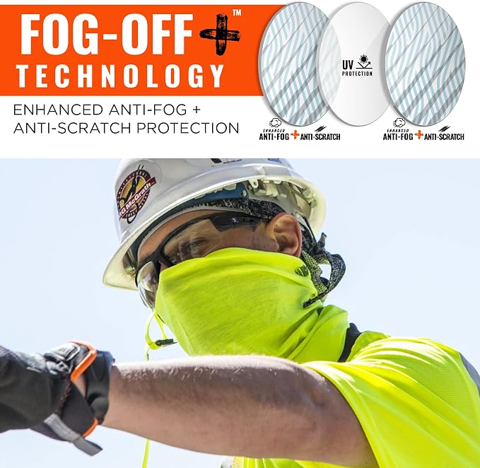 Ergodyne Skullerz DAGR Anti Scratch Safety Glasses, Anti-Fog, ANSI z87.1