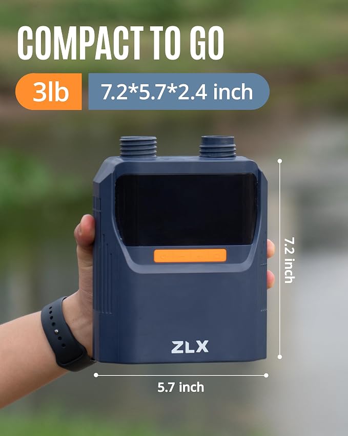 ZLX Electric Paddle Board Pump, 50PSI Air SUP Pump with High Pressure Dual Stage, Auto-Off Inflation/Deflation & Rechargeable Paddle Board Accessories for Inflatables, Kayaks, Boats, Air Mattresses
