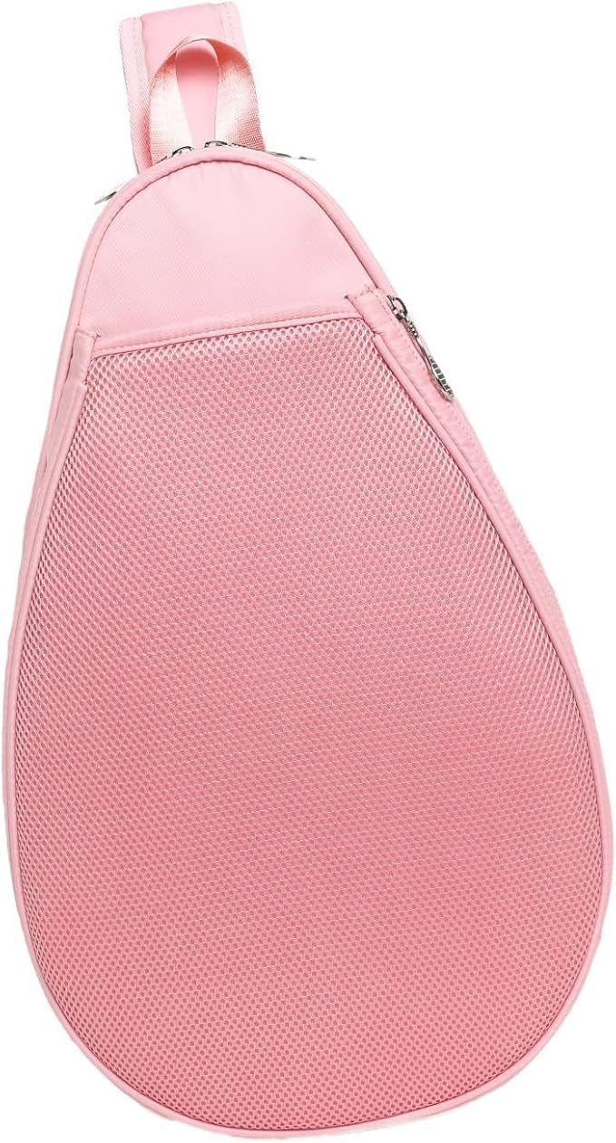 Tennis Racket Bag Waterproof Zipper Paddle Holder Crossbody Shoulder Bag for 1-2 Rackets, Lightweight Versatile Organizer