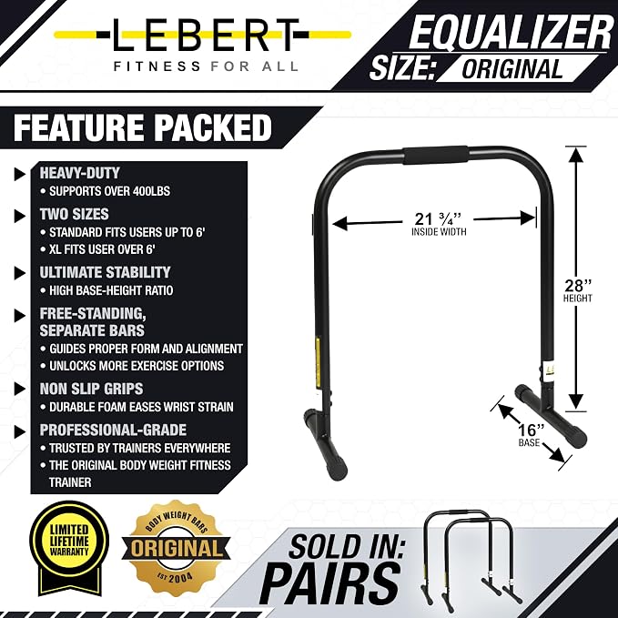 Lebert EQualizer Total Body Strengthener – Dip Station - Standard & XL