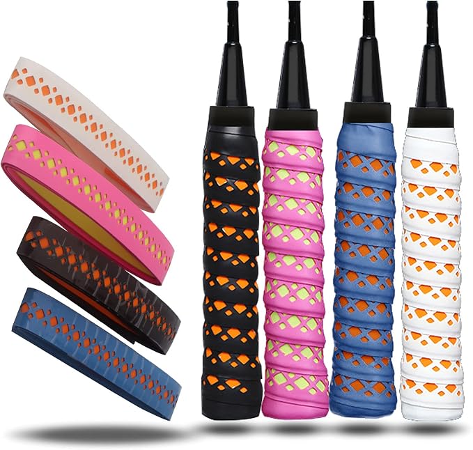 Double Layer Hollow Racket Overgrip, Super Absorbent Skid Resist Absorb Sweat Grip Tape, Handles Protection for Tennis Badminton Racquetball Squash Baseball