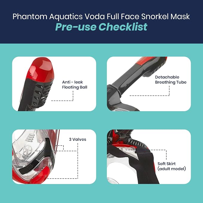 Phantom Aquatics Voda Full Face Snorkel Mask