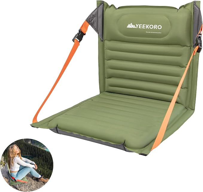 Inflatable Folding Seats, Portable Chairs with Back Support, Foldable and Lightweight Seat for Camping/Sporting Events,Stadium Seats with Storage Bag Lounge Chair