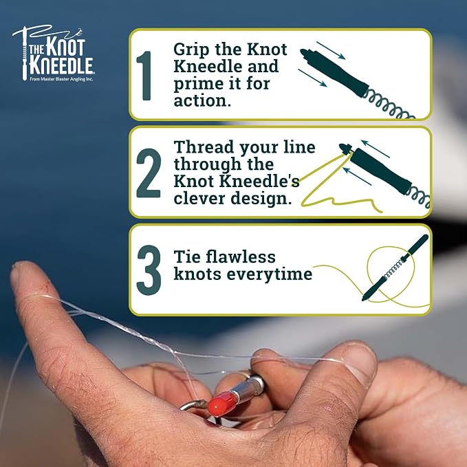 KNOT KNEEDLE The Epic – Advanced Fishing Knot Tying Tool for 25+ Knots – Fast, Easy Knot Tyer for Fly Fishing, Small Tippet, and Weak Grip Strength – Anodized Aluminum & Stainless Steel