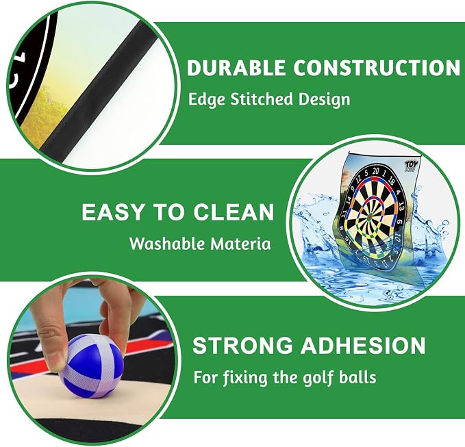 TOY Life Chipping Golf Game Mat Indoor Outdoor Games for Adults and Family Kids Outdoor Play Equipment Stick Chip Game Indoor Golf Set Backyard Games Outdoor Toys for Kids