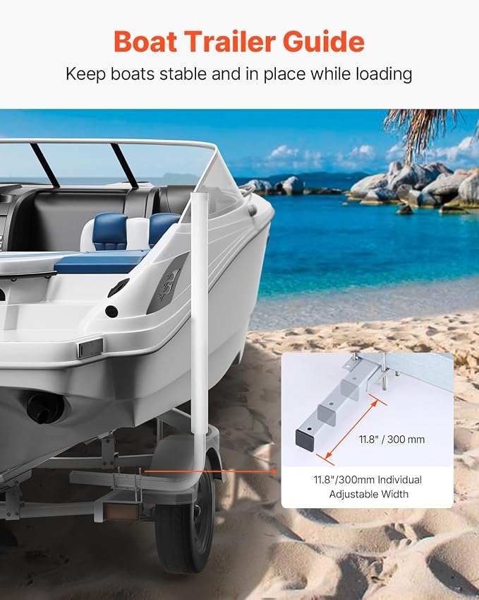 VEVOR Boat Trailer Guide, 16.7"- 60″ Adjustable Design Trailer Guide Poles, 2PCS Trailer Guide-Ons for Ski Boat, Fishing Boat or Sailboat Trailer