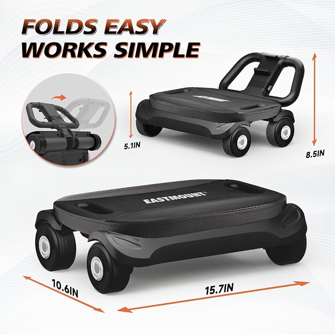 EAST MOUNT Ab Roller Wheel - Ab Roller with Elbow Support for Core Workout Belly Fat Automatic Rebound Abdominal Wheel for Women Men Home Gym Equipment