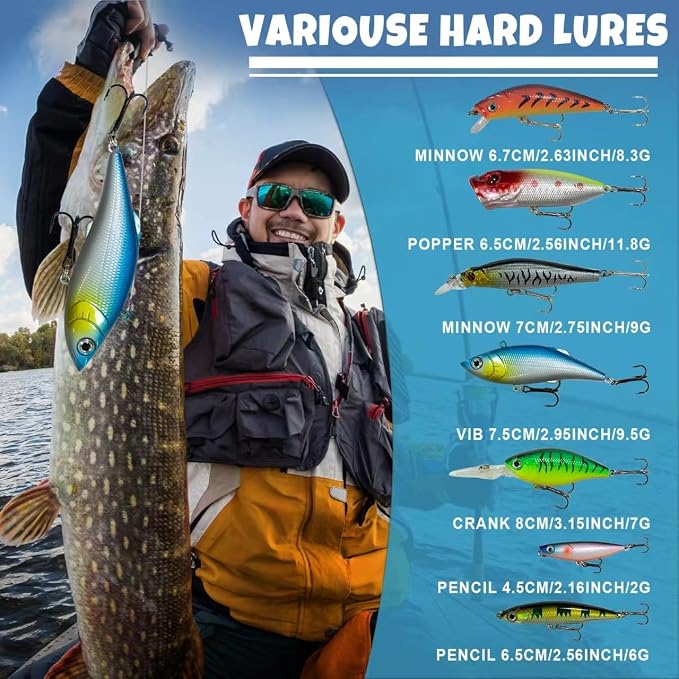 Fishing Lure Advent Calendar 2026 Christmas Countdown, 24 Days Lure Fishing Kit, Xmas Fishing Gift for Fisherman Adult Men Teen Boys
