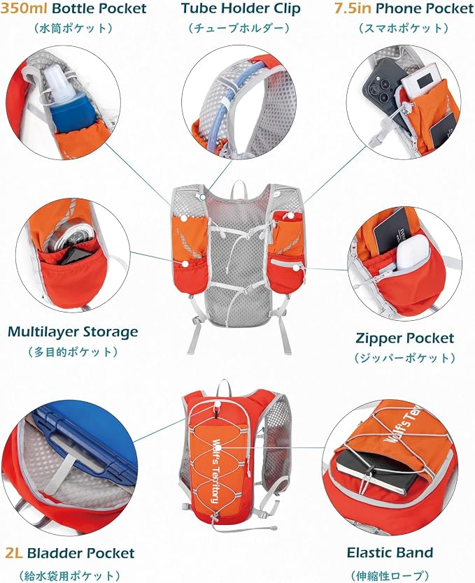 TRIWONDER Hydration Vest Running Backpack for Men & Women, Water Pack for Hiking, Camping, Climbing & Cycling, Lightweight Daypack