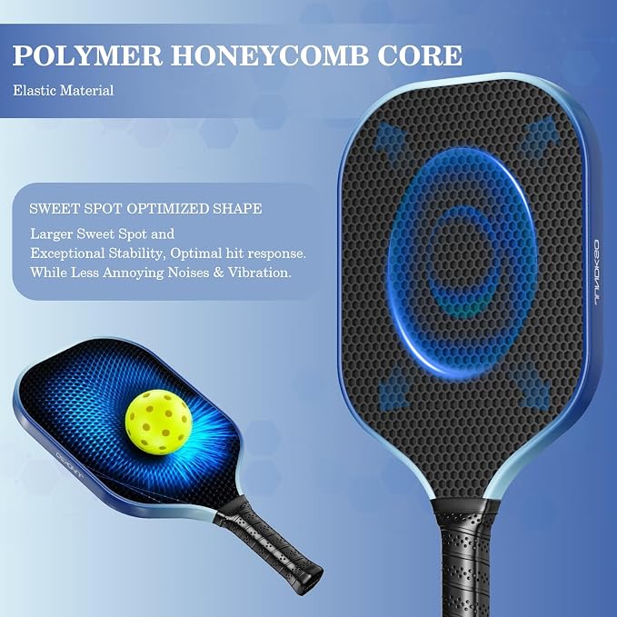 Pickleball Paddles Set of 2 - Composite Carbon Fiber Pickle Ball Paddle - USAPA Approved Pro Pickle Racket - Portable Outdoor Sports Equipment - Men's and Women's Training or Game Gift Set