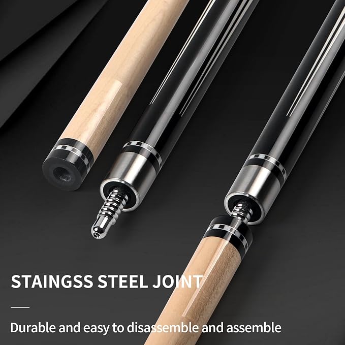Kmise Professional Pool Cue Stick, 18 19 20oz Canadian Maple Cue Sticks, Low Deflection Shaft with Telescopic Extension Cue