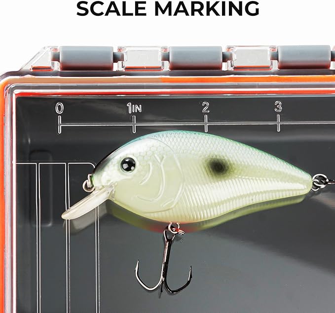 KastKing HyperSeal Waterproof Tackle Box, 3700 Deep Tackle Trays, Fishing Tackle Box Organizer With Exterior Stickers, Fishing Gear & Fishing Accessories Storage, 1 Pack No Compartment