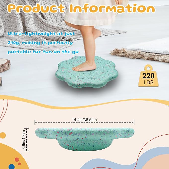 EPP Balance Board Kids for Stepping Stones for Kids - Foam Toddler Balance Board for Sensory Training Indoor Outdoor for Boys Girls