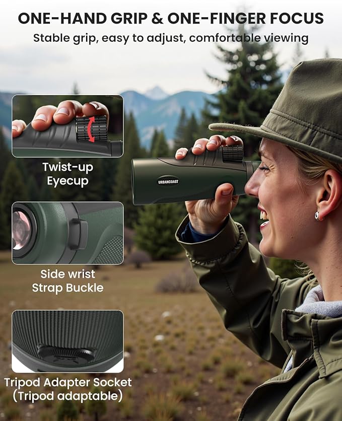 15x54 HD Monoculars for Adults High Powered, Waterproof Telescope with BAK4 Prism & FMC Lens, Monocular for Bird Watching, Hunting, Hiking, Camping, Sports