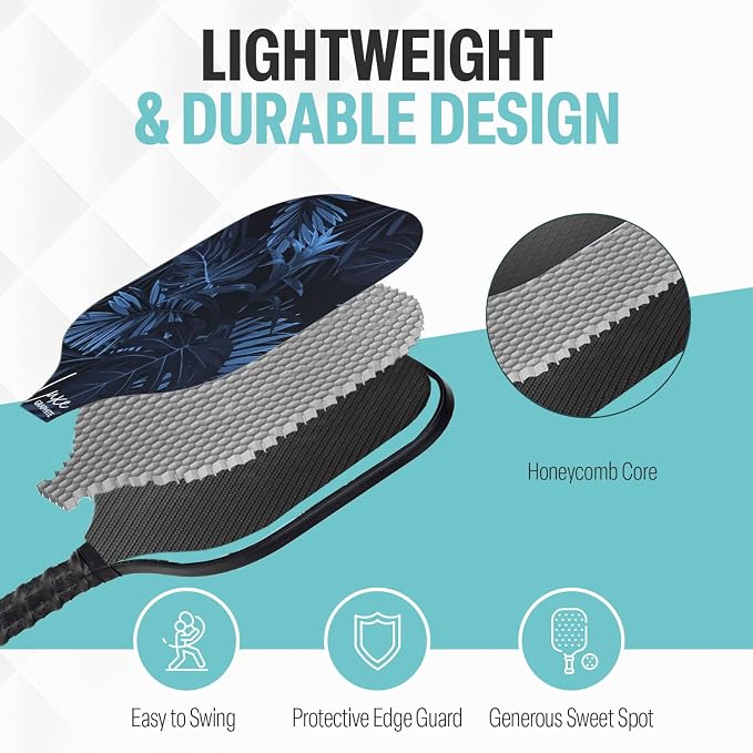 Palms-O-Aces Carbon Fiber Pickleball Paddle – USAPA Approved 16mm T700 Graphite Paddle with Textured Spin Surface | Lightweight Carbon Fiber Pickleball Paddles & Racket | Includes Paddle Cover