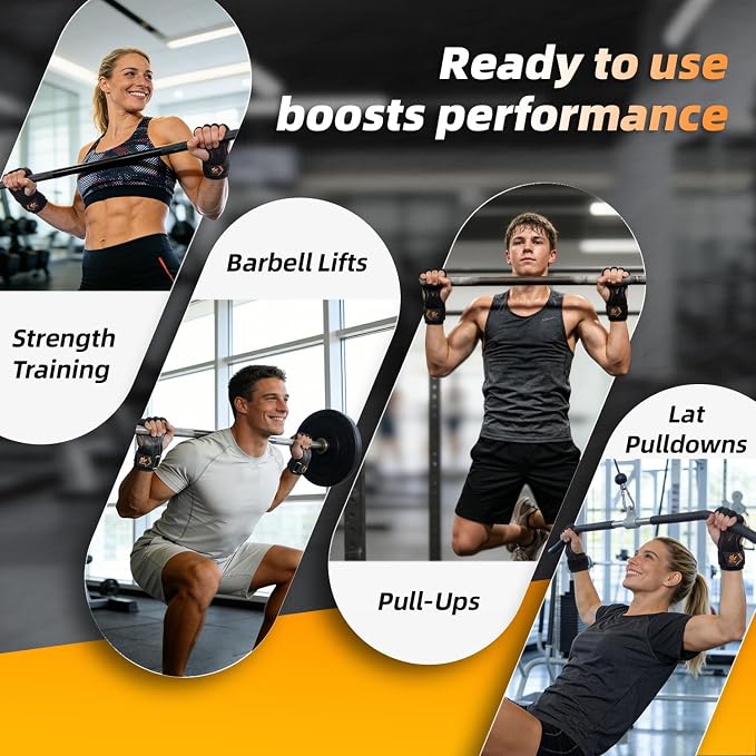 Sylong Gymnastics Hand Grips for Cross Training, Pull ups, Weight Lifting, Gymnastics; Effectively Plam Protection; offering a larger coverage area than standard grips，for Men and Women