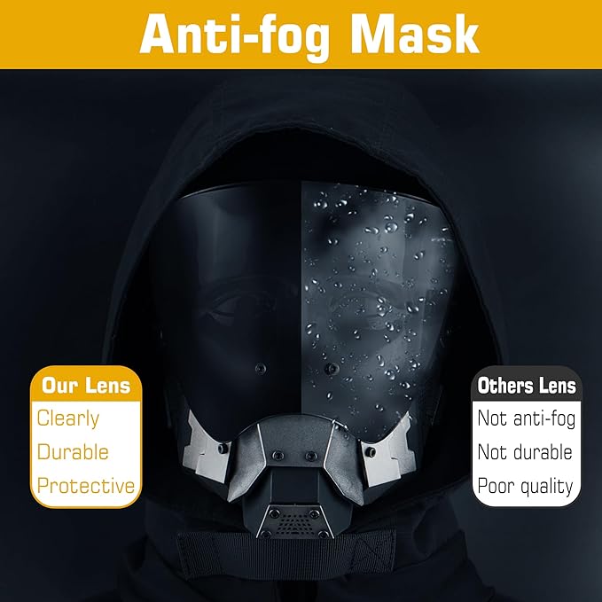 Guayma Airsoft Paintball Mask Tactical Full Face Cyberpunk Balaclava Mask For Halloween Cosplay Costume Movie Props