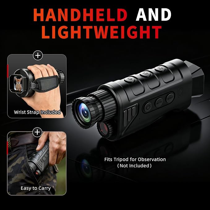 Night Vision Monocular, Portable Night Vision Scope for Outdoor Hunting, Camping, Digital Infrared Night Vision Goggles with 16X Zoom, 1080P Camera & Video Recording, 32GB SD Card Included