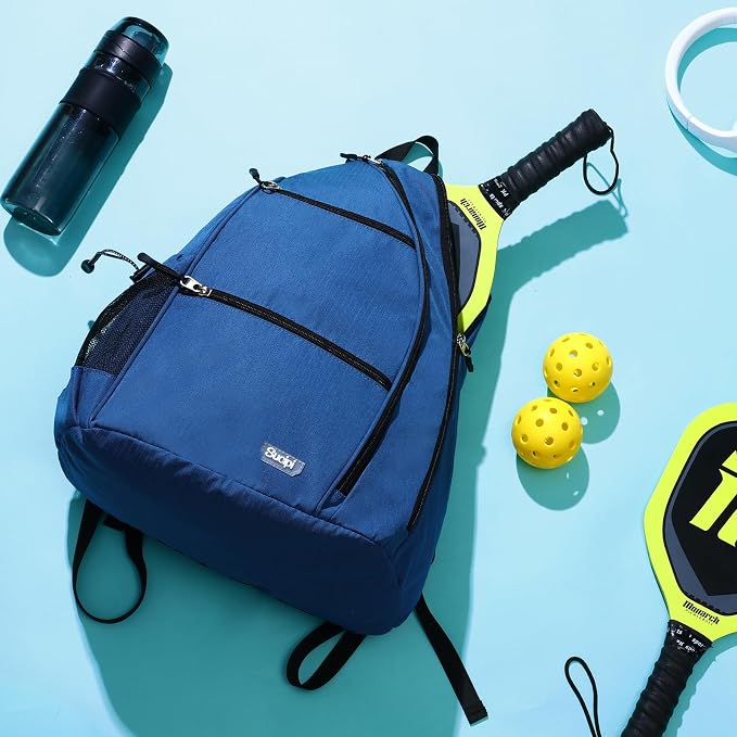 Sucipi Pickleball Bag - Men's & Women's Pickleball Backpack, Adjustable Sling Bag w/Fence Hook/Large Capacity/Safety Pocket