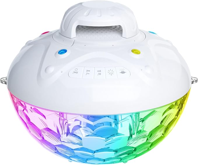 Floating Pool Speaker with Fountain & RGB Lights, 3-in-1 Bluetooth 5.4 Waterproof Speaker, IP68 Shower Speaker,Inflatable Hot Tub Accessories,10000mAh Battery,24H Playtime,Loud Stereo Outdoor Speaker