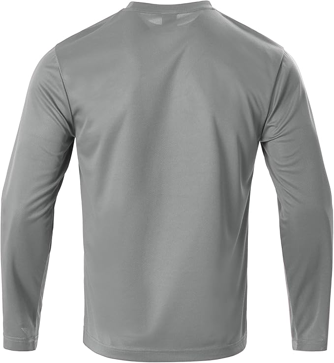 Mens Long Sleeve T-Shirts Casual Crew Neck Tee Shirt Summer Soft Running Swimming Cycling Fishing Tops