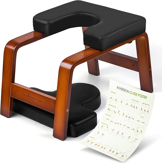 BODY RHYTHM Yoga Headstand Bench, Yoga Inversion Chair, Headstand Trainer for Relieve Stress, Improve Sleep & Digestion and Strength Training, Ideal for Home Workout, Fitness and Gym