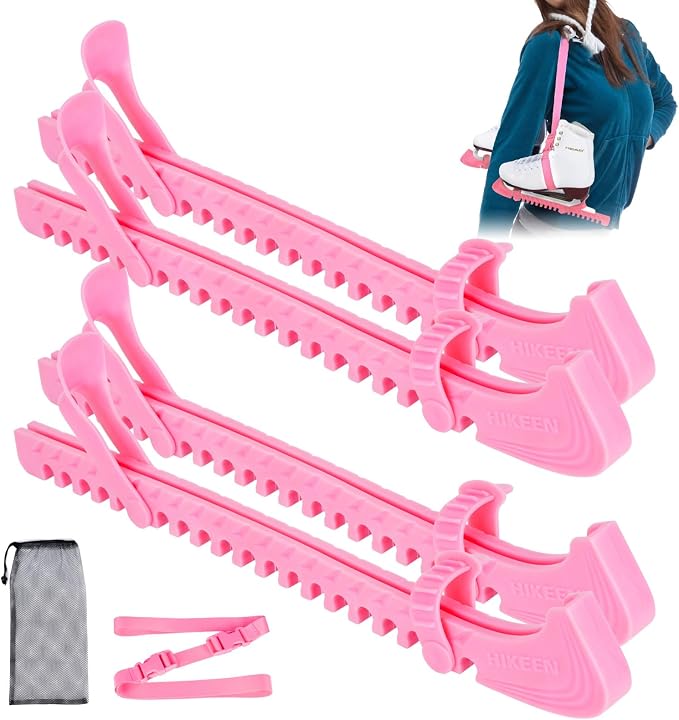 Hikeen Ice Skate Guards with Shoulder Straps,Enhanced Stability Ice Skate Blade Guards,Non-Slip Hockey Skate Blade Protector for Adult and Kids