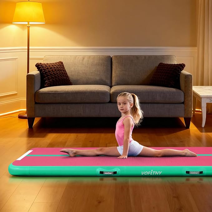 VOFiTNY All Purpose Gymnastics Mat 6.6/10/13/16/20 ft Sturdy Inflatable Tumble Track for Home/Gym