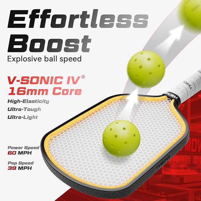 Pickleball Paddles | USAPA Approved | Raw Carbon Fiber Face | Max Control & Effortless Power | 16MM Core Anti-Shock | Intermediates to Pros