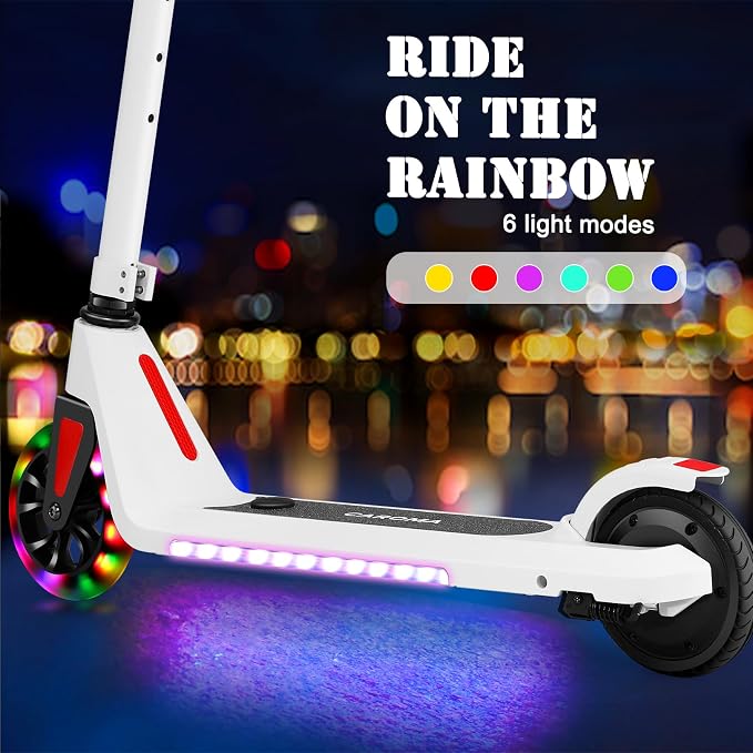Caroma Electric Scooter for Kids Ages 6-14, 120W Motor & 15 Mph, 85 Mins Ride Time, Adjustable Height & Speed, LED Display, Kids Electric Scooter, Best Gifts for Boys & Girls