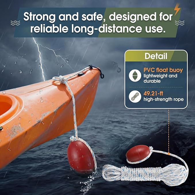 Boat Safety Kit Boat Essentials Kit Include 2L Waterproof Dry Bag LED Flashlight Survival Whistle Float and Line Emergency Set for Kayaks Canoe Sailboat Paddle Board