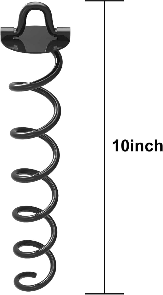 ABCCANOPY 10" Spiral Ground Anchor with Straps for Anchor Swings Set Down, Tent (Black)