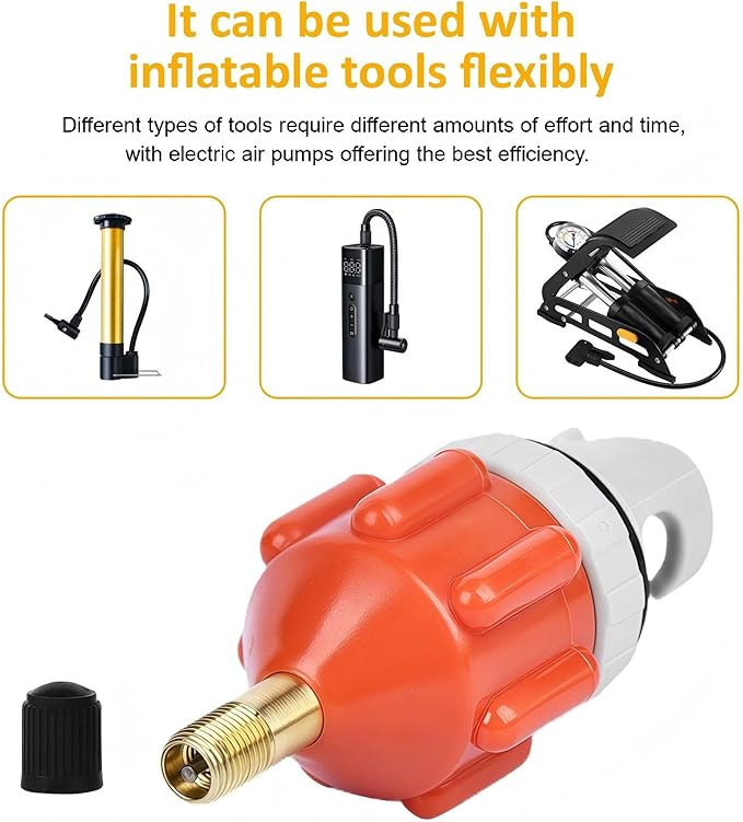 2PCS Universal SUP Pump Adapter, Quick Inflate Leak-Proof Seal, Fits Stand Up Paddle Board, Inflatable Boat, Kayak