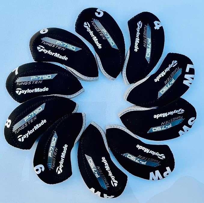Golf Headcovers that Fit the Taylor Made P790 Irons - Set of 10, 4-AW - RH - Washable Protection Weatherproof