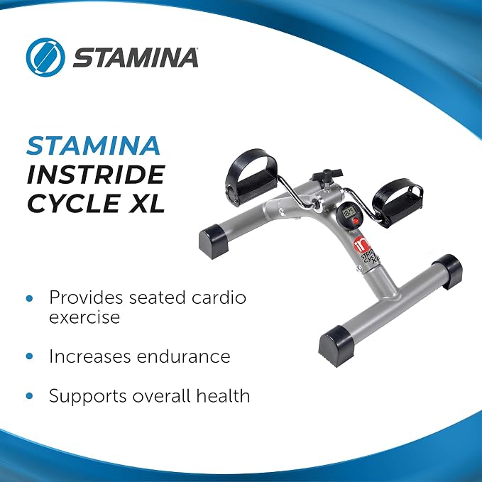 Stamina InStride Cycle XL - Folding Cycle Pedal Exerciser - Fitness Bike with Smart Workout App for Seated Exercise - Foldable Exercise Bike for Home Workout | fitness bike with Smart Workout App for Seated Exercise; Foldable Exercise Bike for home wor...