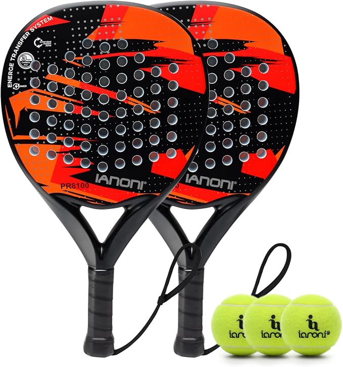 Padel Racket Carbon Fiber Surface with EVA Memory Flex Foam Core Lightweight Padel Racquet