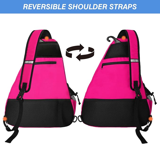 WOLT Pickleball Bag,Crossbody Sling Bags for Women Men,Pickleball Backpack with Fence Hook for Tennis, Racketball