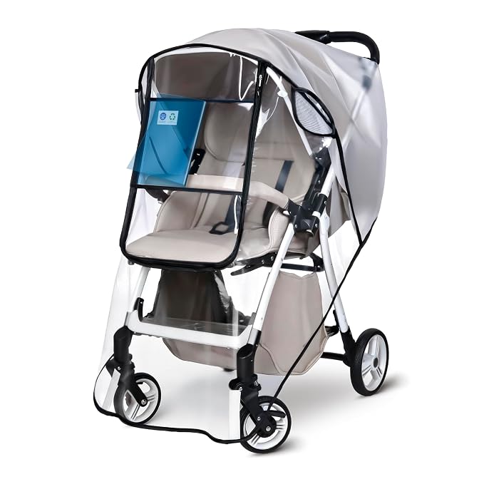 Bemece Stroller Rain Cover, Universal Stroller Accessory, Baby Travel Weather Shield, Windproof and Waterproof, Protect from Dust and Snow