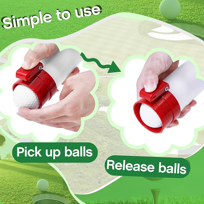 Deekin Golf Ball Retriever Plastic Clear Picker Upper Tube Golf Ball Shagger Grabber Collector, Professional Pickup Tool Device for Men Women, 35.4 Inch