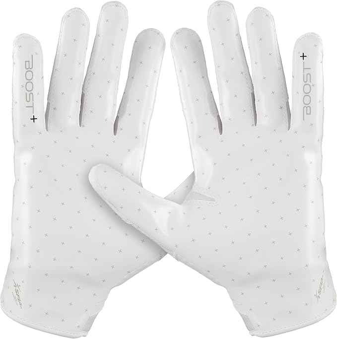 Grip Boost Football Gloves - Solid Stealth 6.0 Boost Plus Sticky Technology - Adult and Youth Football Gloves for Wide Receiver - Men's and Boys Sizes