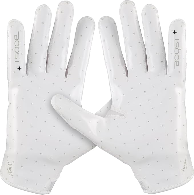 Grip Boost Football Gloves - Solid Stealth 6.0 Boost Plus Sticky Technology - Adult and Youth Football Gloves for Wide Receiver - Men's and Boys Sizes