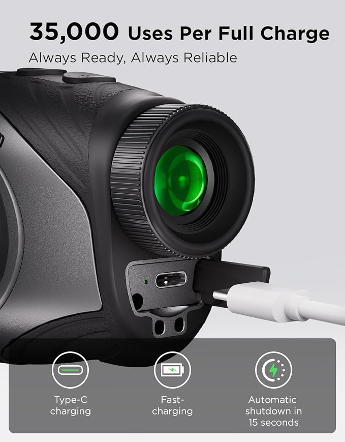 Golf Rangefinder with Slope, 1200Y Laser Range Finder for Golf, 7X Magnification, Flag Lock with Vibration, Magnetic Cart Mount, Ultra-Clear Display, USB-C Rechargeable, Waterproof