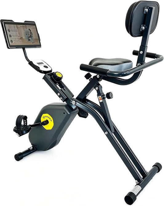 Foldable Recumbent Exercise Bike with High Backrest and Magnetic Resistance, Recumbent Exercise Bike for Home Workout，One Size-Multiple Styles Available