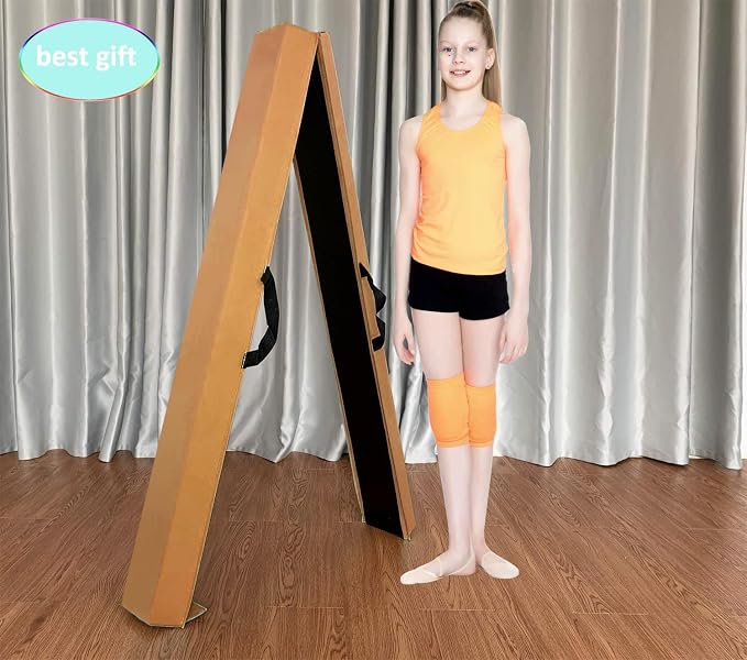 MARFULA 6 FT / 8 FT / 9 FT Folding Gymnastics Beam Foam Balance Floor Beam - Extra Firm - Suede Cover - Anti Slip Bottom with Carry Bag for Kids/Adults Home Use