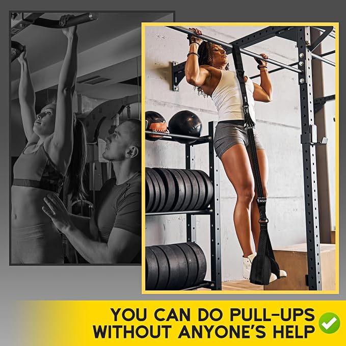 HOXWC Pull Up Assistance Bands, Adjustable Heavy Duty Resistance Band for Pull Up, 3 Pull Up Bands, Comfortable Fabric Feet/Knee Rest, Assistance Bands for Pull-Up, Home Fitness, Body Stretching