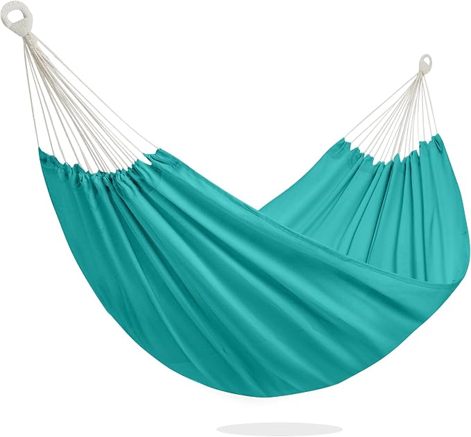 PNAEUT Double Hammocks for Outside, Replacement Outdoor Tree Hammock for Indoor Patio Porch Garden (Aqua, Medium)