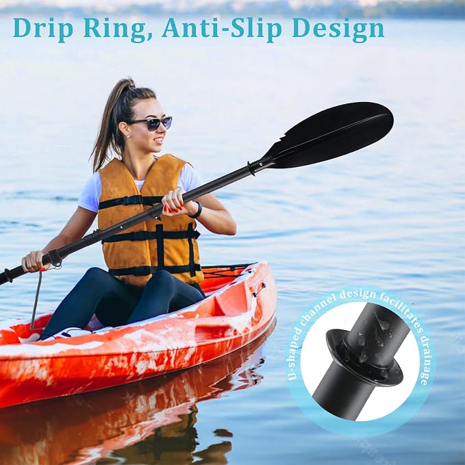 Floating Kayaking Oars,Paddle Board Paddle Detachable Adjustable Alloy Shaft Lightweight Ideal for Kayak Surfing Water Sports Adults Beginners