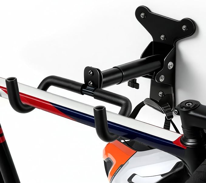 Bike Wall Mount Hanger, Horizontal Bike Rack garage,Cycling Wall Mounted Holder Hook- Heavy-Duty Adjustable Bike Wall Hanger for Road, Mountain and Hybrid Bikes in Garage Apartment & Home